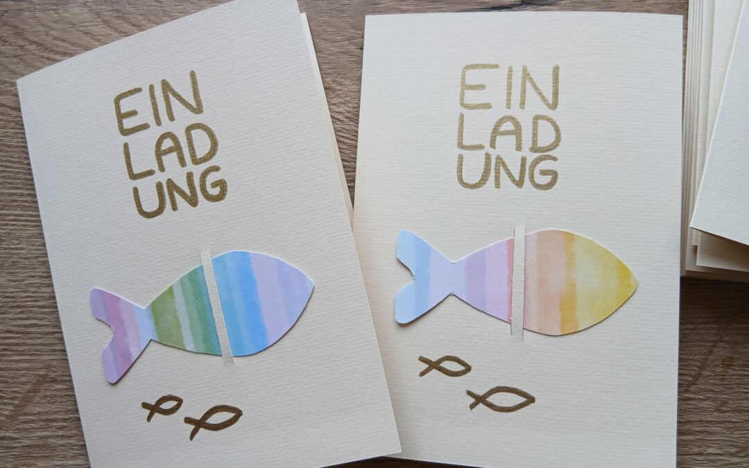 DIY Einladungen für Taufe, Erstkommunion, …